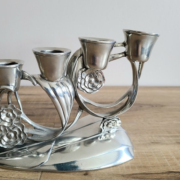 Vintage 1992 Seagull Canada Pewter Etain Zina  candleholder/candlesticks. - Picture 2 of 8
